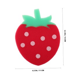 KOMBIUDA 4 Pcs Cute Strawberry Shaped Bath Sponges Fun Bath Scrubbers for Boys Compact Versatile Dual Function Design