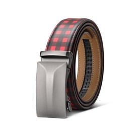 VANNANBA Men's Belt,Ratchet Slide Belts for Men Fashion Leather 1 3/8" Adjustable for Dress Jeans,Micro Size Customized