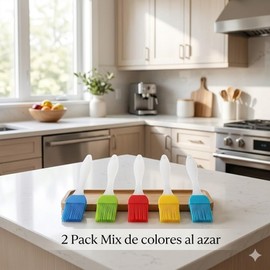 Brochas para Alimentos, 2 unidades,Mix Colores, Multiples usos, En la cocina, En el asador, Reposteria, Marinados, Silicona,Grado Alimenticio, Lavables, Reusables, Practico, Resistente y Durable.