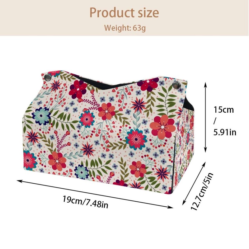 2 Pack Tissue Box Cover Holder, Nice Cherry Blossom Rectangle