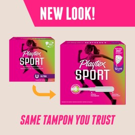 Playtex Sport Tampons Ultra Absorbency, Fragrance-Free - 36ct | Ultra Tampons for Women, Feminine Care, Playtex Tampon with 360 Leak Defense