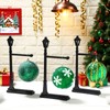 Roowest 6 Pack Christmas Streetlight Ornament Display Stand 9.8'' Wood