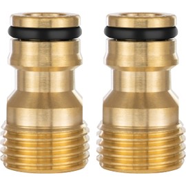 Poppstar Set of 2 tap adapters with 1/2 inch male thread and plug-in coupling for garden hose (compatible with Gardena plug-in system)