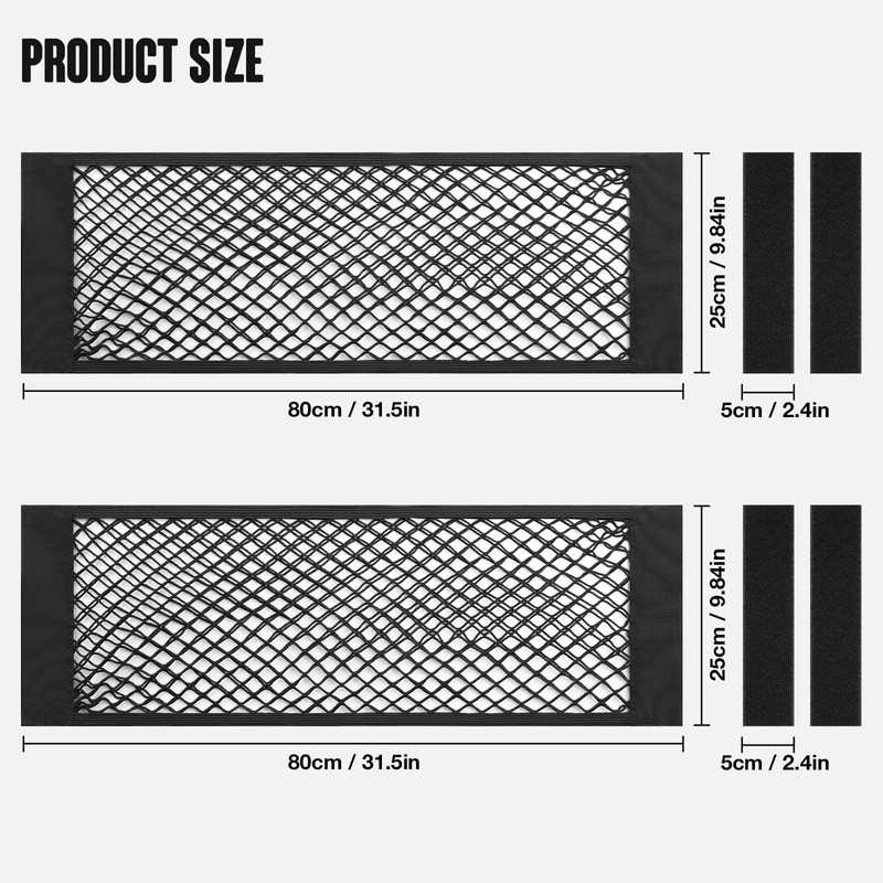 TOBWOLF 2PCS 25x80cm / 9.8x31.5in Mesh Storage Pocket Bag with