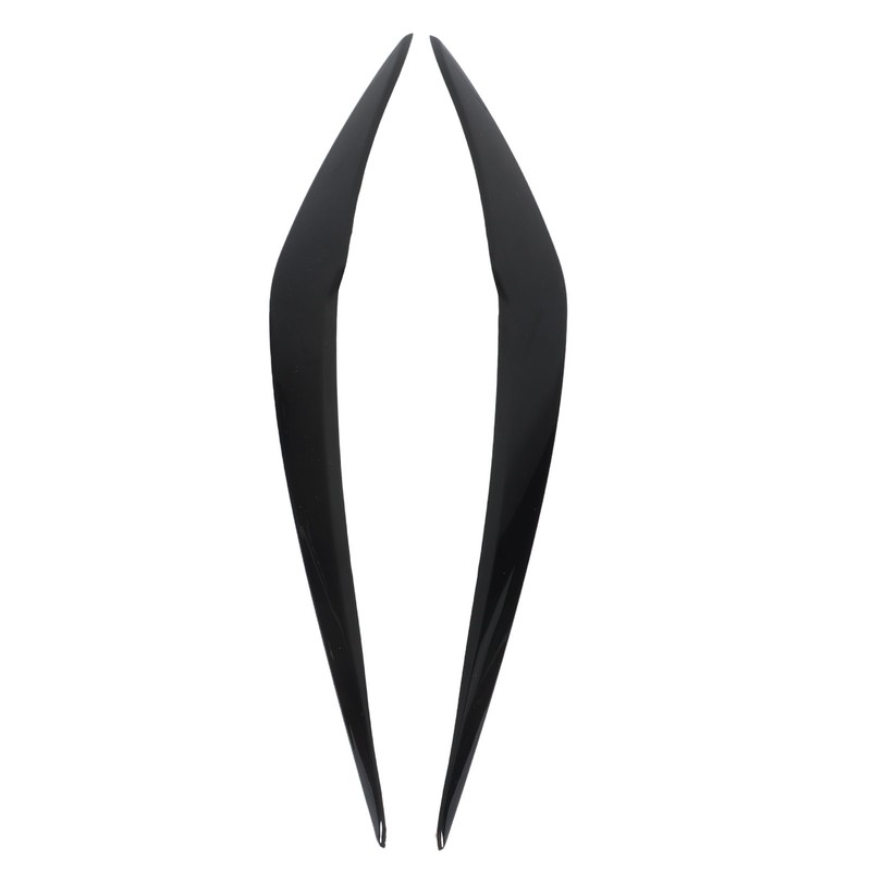 2 Pcs Headlight Eyebrow Glossy Black Trim Left Right Eyelid