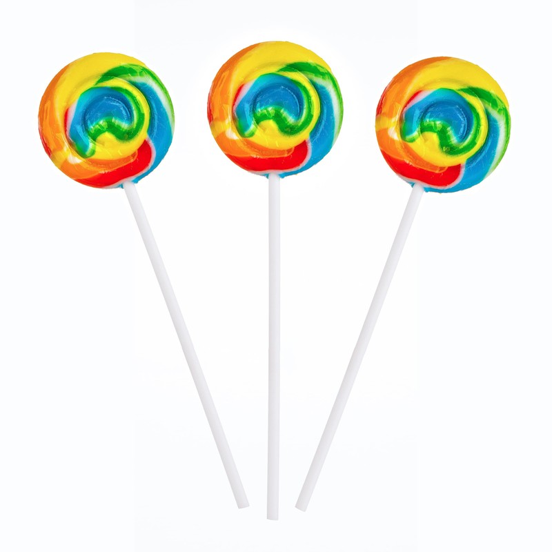 Rainbow Swirl Pops – 12 Fruit-Flavored Vegan Lollipops Individually Wrapped