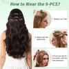 TESS Brown Real Hair Extensions Clip, 5 Pieces, Double Wefts,