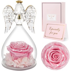 Sunia Eternal Rose Angel Gifts for Women Christmas, Eternal Rose in Angel Figure Gifts for Mum, Women Gifts Christmas, Birthday Gift for Women, Grandma Gift, Christmas Valentine's Day