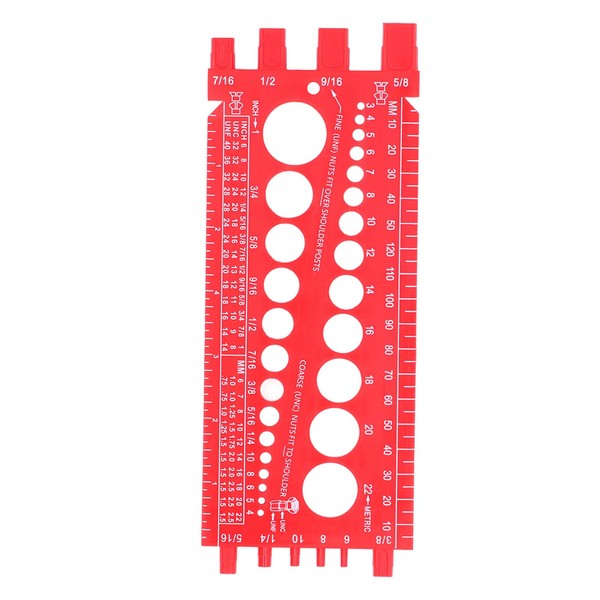 Nut Bolt Screw Gauge, Multifunctional Screw Identification Gauge, Inch Quick