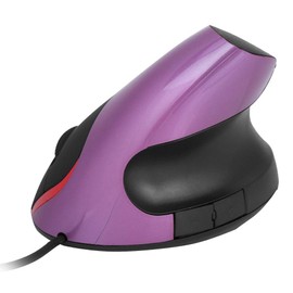 ASHATA Ergonomische Vertikale Maus, Vertikale Maus Vertical Ergonomic Optical Mouse,Tragbar USB Kabelgebundene Optische Vertikalmaus 3200 DPI 6 Tasten,für PC/Laptop Notebook usw.(Lila)