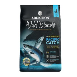 Addiction Wild Islands Pacific Catch Premium King Salmon Mackerel & Hoki Dry Cat Food - 10 lb