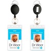 2-Pack Retractable Badge Reels with Clear ID Card Holders –