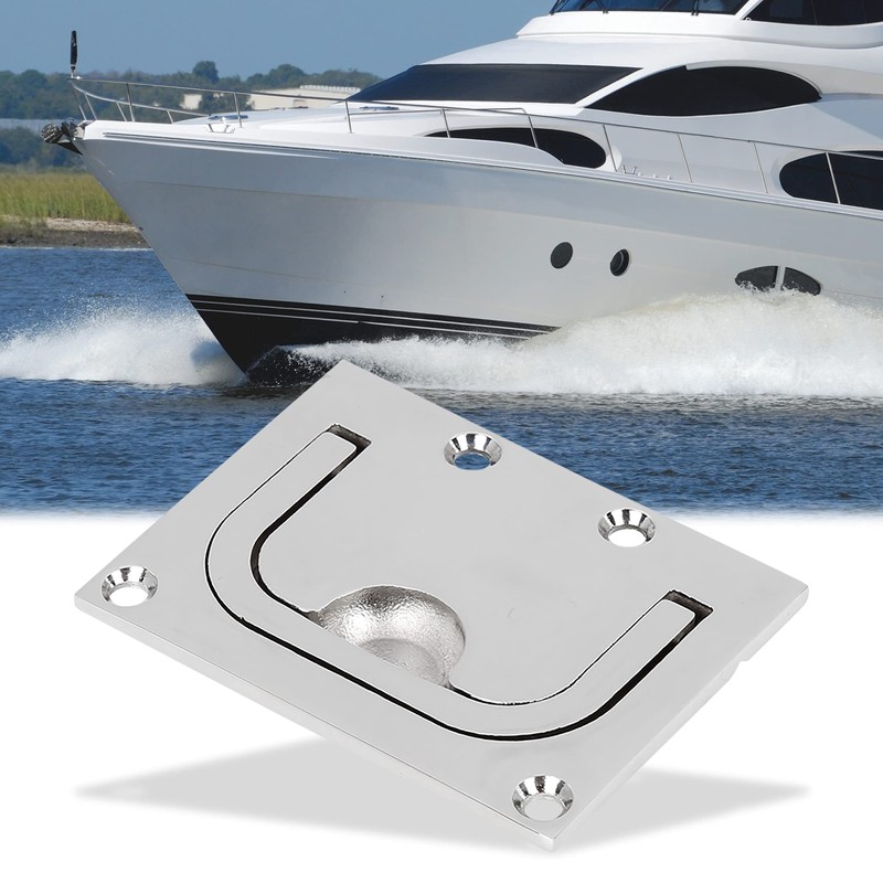 X AUTOHAUX 76x57mm Boat Floor Locker Hatch Lift Flush Ring