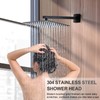 SaniteModar Black Shower Head System 10 Inch Square Rainfall Shower