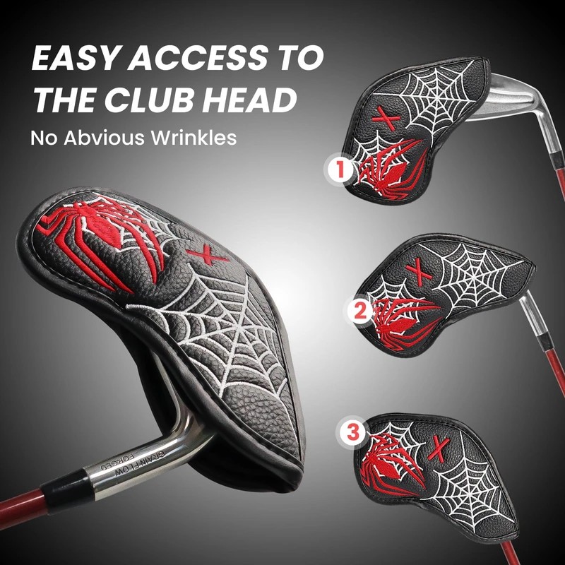 Golf Iron Head Covers Numbers Synthetic Leather Headcover Deluxe Value