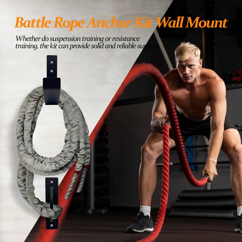 Mibcocny Battle Rope Anchor Kit Wall Mount, Set With Workout