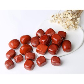 XIANNVXI Red Jasper Crystal Stones Natural Irregular Polished Tumbled Stones Bulk Crystals Gemstones Vase Filler Decorative Stones Reiki Palm Energy Stones 100 Gram