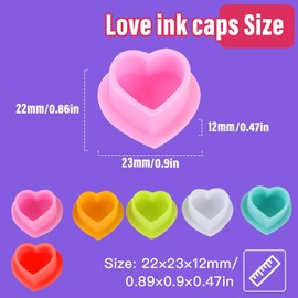 200pcs Tattoo Ink Cup Heart-Shaped Disposable Silicone Tattoo Pigment Cup Eyebrow Eyeliner Lip Color Pigment Cup Tattoo Pigment Holder (Green)