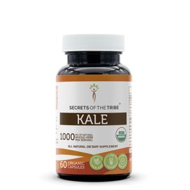 Secrets of the Tribe Kale USDA Organic Capsules | Certified Organic Vegetarian Capsules, Herbal Dietary Supplement | Brassica oleracea VAR. Acephala Dried Leaf (60 Count)