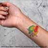 4 x 'Couple Parrots' Temporary Tattoos - Water Resistant, Skin-Safe,