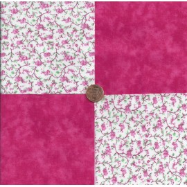 Various Manufacturers Flower Vine Pink Solid 100% Cotton Fabric Quilt Square Blocks kit EU