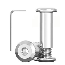 Pack of 20 Connection Screws M8 x 30 mm, Sleeve Screws, Stainless Steel A2 V2A, Furniture Screws, Cabinet Connector with Hex Key for Cabinets, Cabinets, Wood Bread