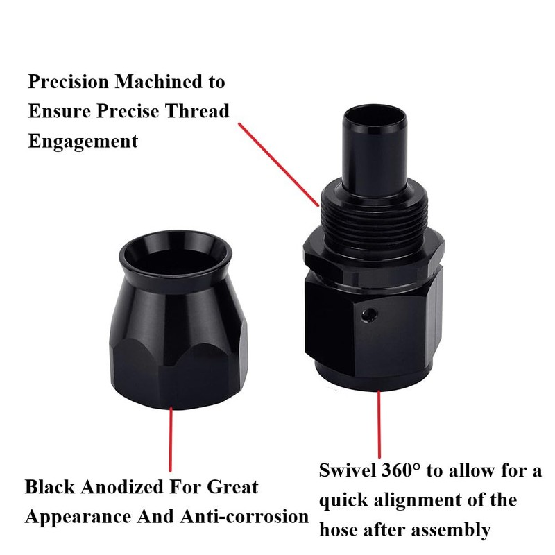 YSIL 10AN Hose End Fitting Female Fit for Braided Fuel