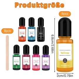 MXYZQDE 8 Stück Farbe für Gießpulver Anzug, Farbenfroh Farbe für Gips Gießpulver, Kunst Keramik Gießpulver, Einstellbar Gießpulver Farbe Kunstliebhaber