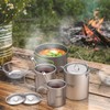 Lightweight Ti 5 Pieces Set Ti 750ml Pot 450ml and