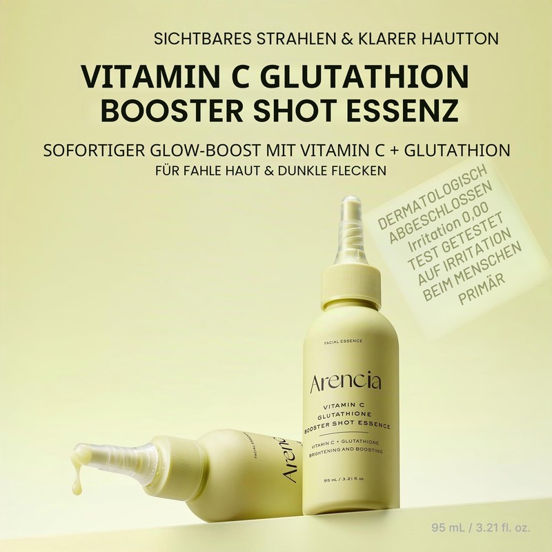 Arencia Vitamin C Glutathione Booster Essence, Face Essence with Niacinamide,