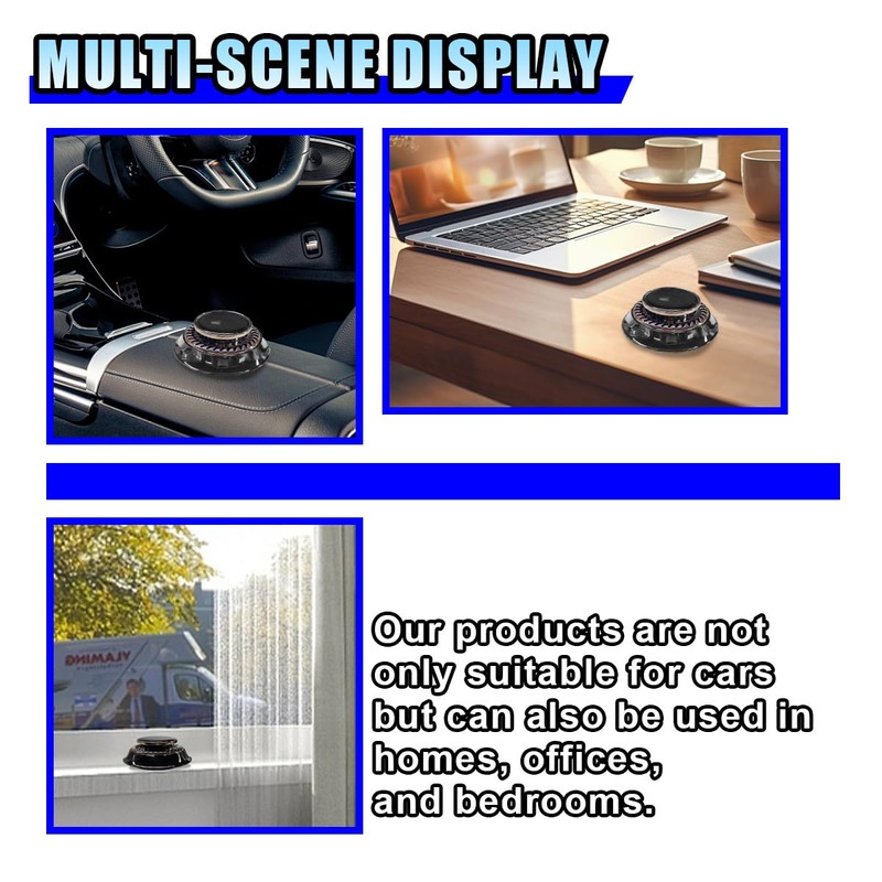 UFO Car Air Freshener Diffuser, Solar Powered Auto Rotary Aroma