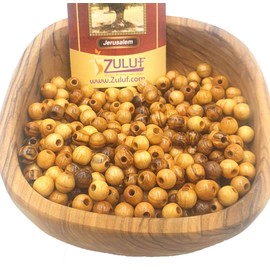 Holy Land Olivewood Beads 8mm Make Your Own Rosary (500 Beads) with Zuluf Certificate | Wooden Beads for Crafts, Jewelery Making, Necklaces, Bracelets and Rosaries from Jerusalem Israel | BEAD023
