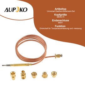 Aupoko 90 cm Gas Thermocouple Thermal Pair Valve for Hot Water Boiler with 5 Fixed Parts Gas Appliances for Ovens Cooking