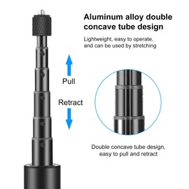 xinyee PU497B 1.22m/48inch Invisible Selfie Stick Tripod Stand Extentable Tripod with 1/4 Inch Screw Replacement for Insta360 X4/X3/X2 Vlog Live Streaming Selfie Video Recording