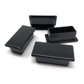 Light Cap for Iron Square Pipe 0.06 x 1.6 x 0.8 inches (1.6 x 40 x 20 mm), End Cap, Rectangle, 4 Pieces (40 x 20 - 4 Pieces)