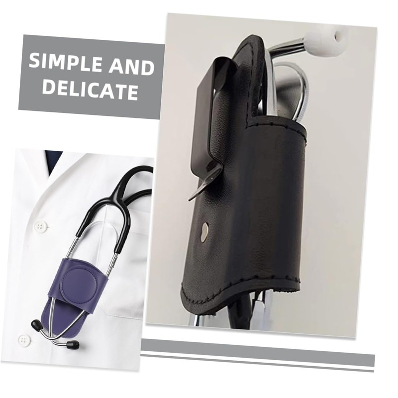 CIYODO 2 pcs Stethoscope Holder Clip Portable Leather Stethoscope Case