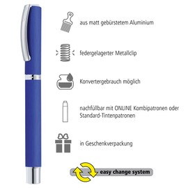 Set Best Writer Calligraphy Pen Vision Style Blue, NIB 1,4mm, 0,8mm, 1,8mm in Magnet Box