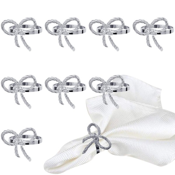BEAVOING Pack of 12 Napkin Rings Alloy Hollow Out Flower