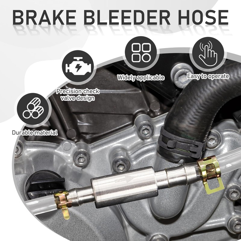 LUODAKA Brake Bleeder Hose, One Way Check Valve Tube Bleeding