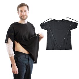 Post Surgery w/L&R Snaps (Black, 3XL)