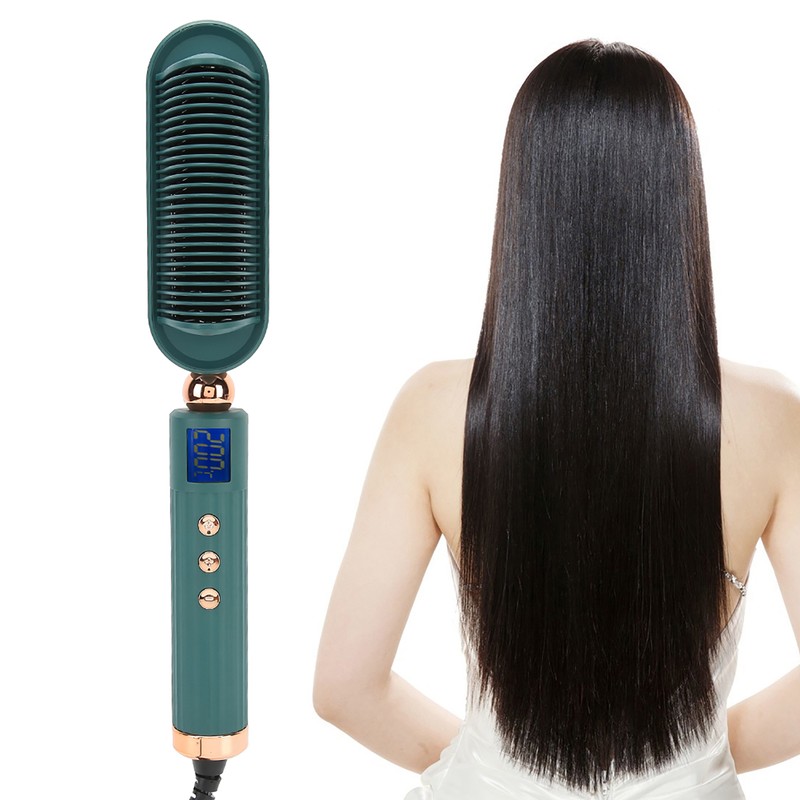Professional Electric Hair Comb Brush Ionic Hair Straightener Hairstyling Tool