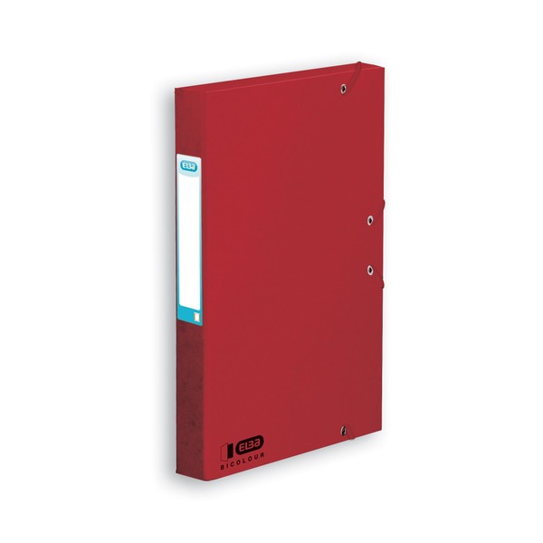 Elba Boston Box File Pressboard Elasticated Capacity 35mm A4 Red Ref M19151513