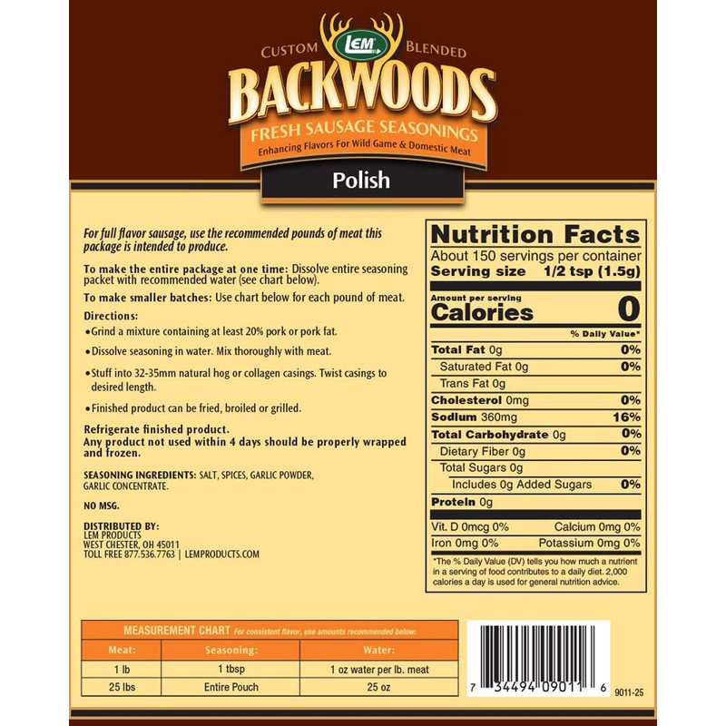 Backwoods Polish Fresh Sausage Seasoning