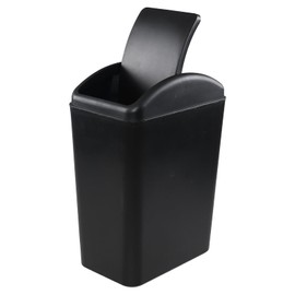 Oymlclivisa Black Plastic Swing Top Bin, 20 L Plastic Trash Can