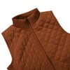 Bienzoe Women Quilted Casual Vest: Lightweight Sleeveless Jacket Chocolate XL