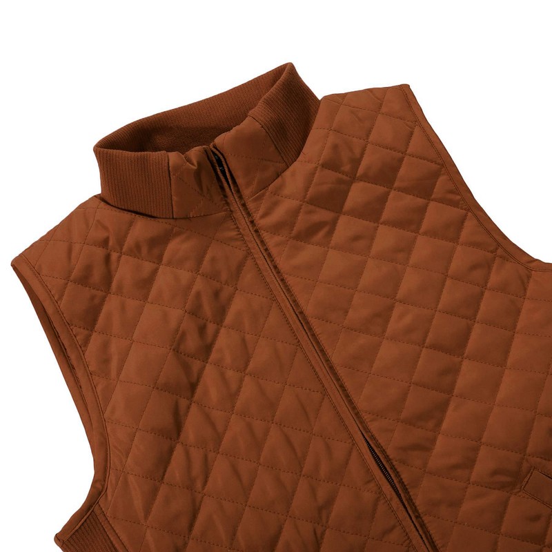 Bienzoe Women Quilted Casual Vest: Lightweight Sleeveless Jacket Chocolate XL