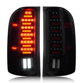 LED Tail Lights Pair Fit for Chevy Silverado 1500 2500HD 3500HD 07-14, for GMC Sierra 3500HD 08-14, Sierra Denali 3500 11-14 with Dual Rear Wheel ONLY, Rear Brake Lamp Taillights Assembly, Smoked Lens
