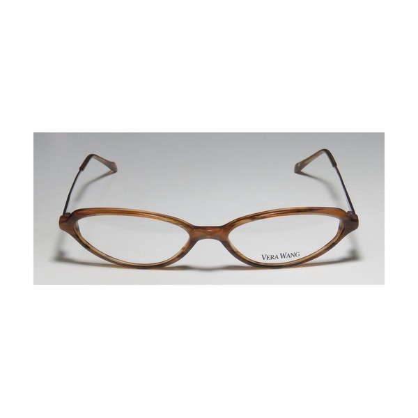 Vera Wang V47 Womens/Ladies Cat Eye Full-rim Stunning Made In Italy Eyeglasses/Eyeglass Frame (50-15-130, Brown)
