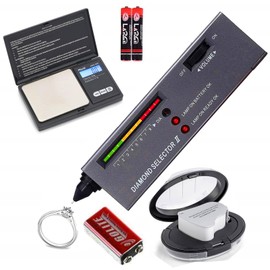 Diamond Tester Pen,Mini Jewelry Scale 200g/0.01g,Jewelry Eye Loupe 30X 60X Illuminated Foldable Magnifying Jewelry Distinguish Tool,Professional Diamond Selector,Thermal Conductivity Meter