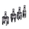 4PCS Tapered Plug Cutter Set 1/4in Hex Shank Claw Type